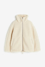 Damen Teddy Jacke mit Doppel-Reißverschluss für Herbst/Winter 2