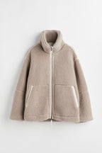 Damen Teddy Jacke mit Doppel-Reißverschluss für Herbst/Winter 4
