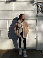 Damen Teddy Jacke mit Doppel-Reißverschluss für Herbst/Winter 5