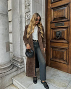 Damen Trenchcoat aus Wildleder im Klassischen Stil 2