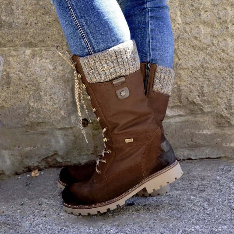 Damen Winterstiefel mit rutschfester Sohle 0