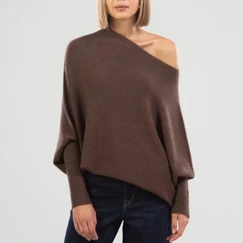 Damenpullover mit Offener Schulterlinie – Stilvoller Strickpullover 10