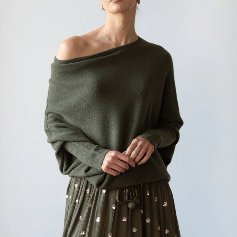 Damenpullover mit Offener Schulterlinie – Stilvoller Strickpullover 8