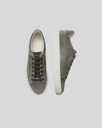 Dark Gray Leather Oxford Sneakers for Men