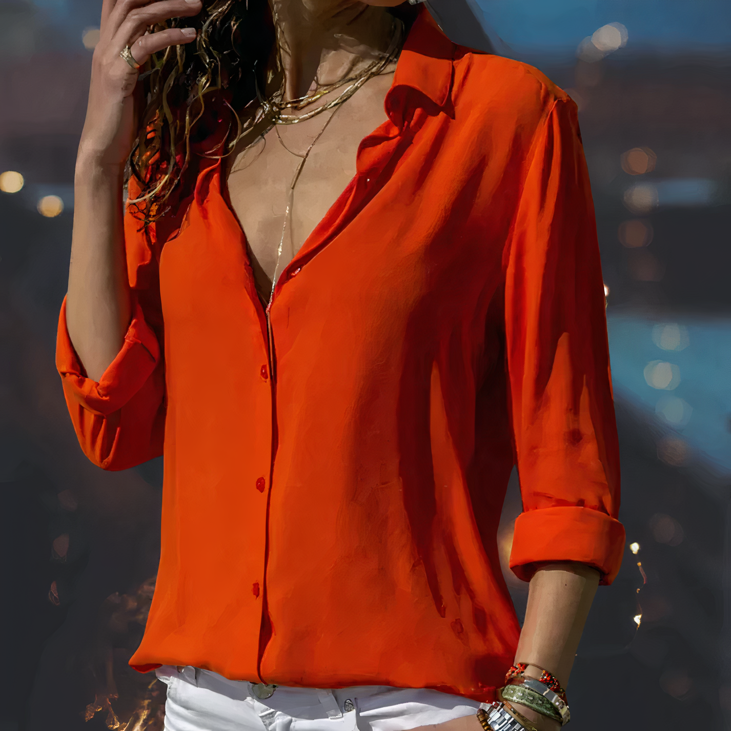 Elegante Chiffonbluse für Frauen