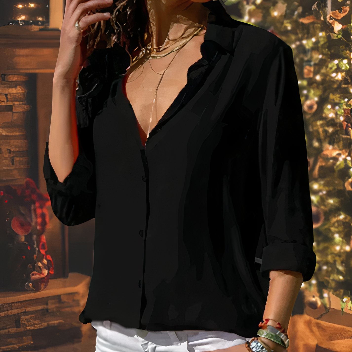 Elegante Chiffonbluse für Frauen