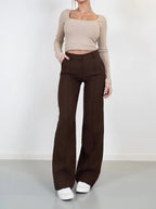 Elegante Hose Damen Hochtailliert Weit für Vielseitige Looks 10