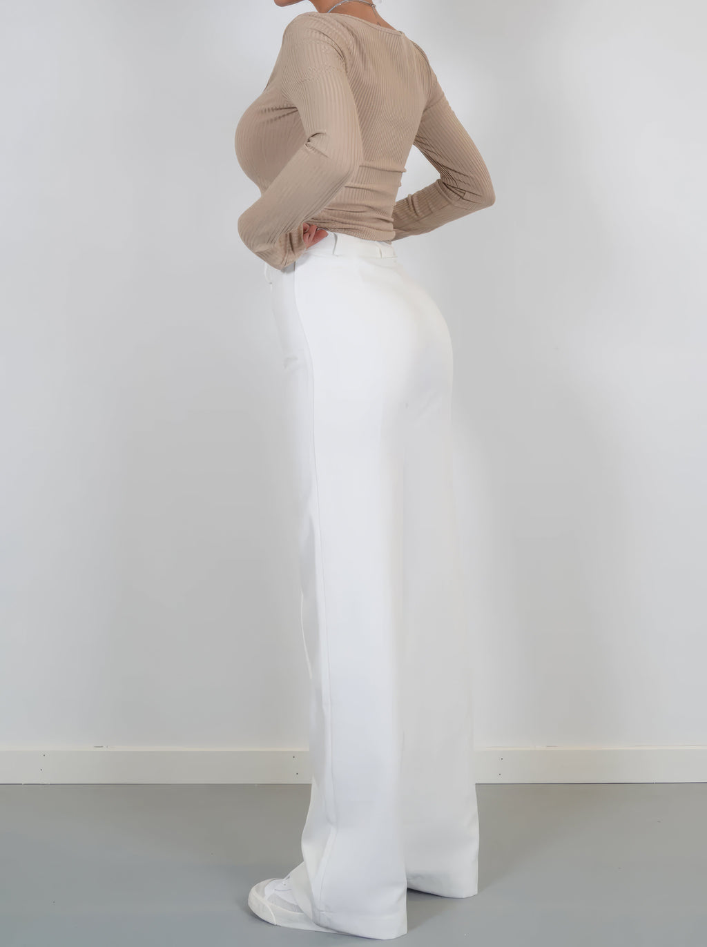 Elegante Hose Damen Hochtailliert Weit für Vielseitige Looks 4