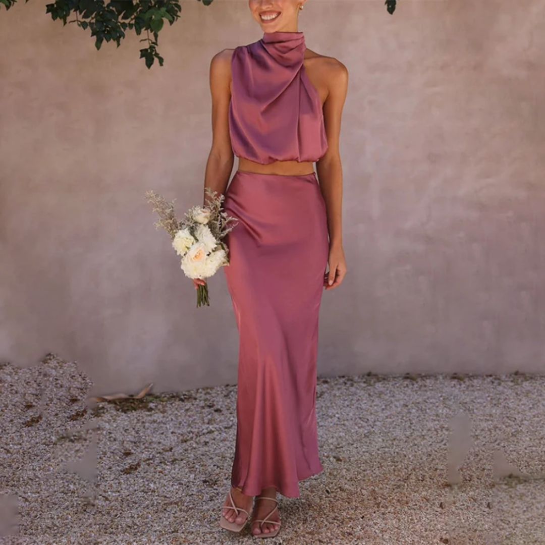 Elegant Women's Maxi Skirt and Top Set