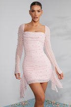 Elegant women's dress with long sleeves made of breathable fabric
