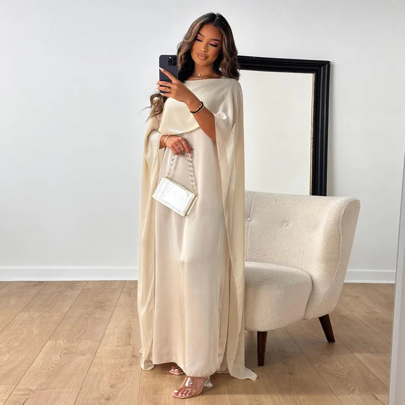 Elegant satin dress for women with adjustable straps
