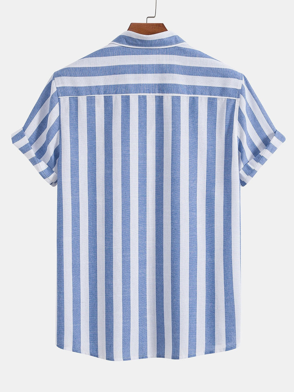 Striped cotton shirt and straight leg trousers for men