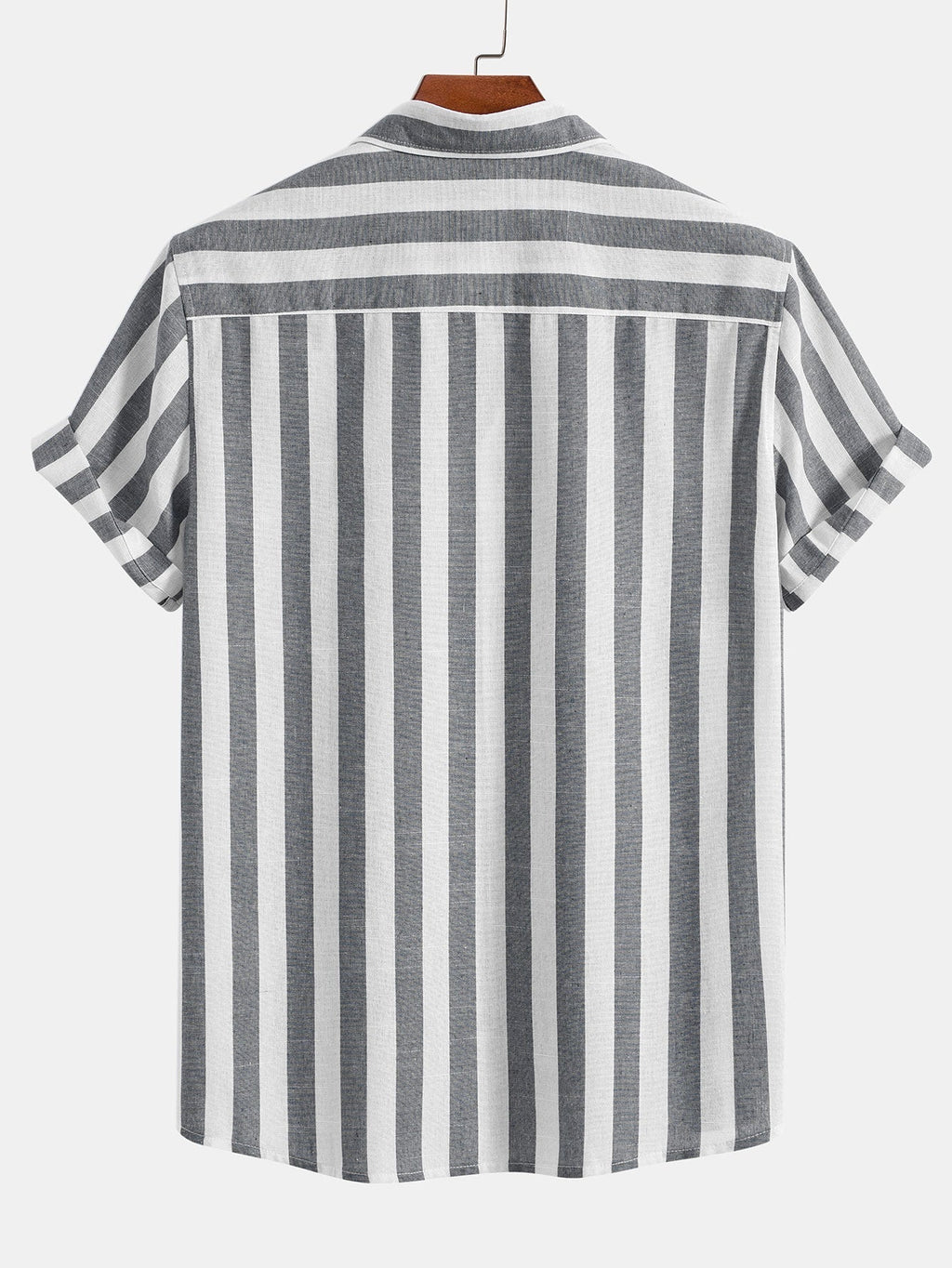 Striped cotton shirt and straight leg trousers for men