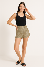 Glitzernde High Waist Shorts aus Pailletten