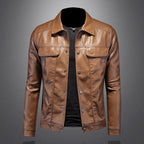 Herren Bikerjacke aus PU-Leder – Stilvolle Jacke für Freizeit und Motorrad 0