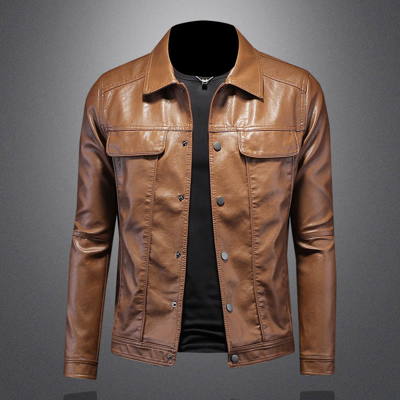 Herren Bikerjacke aus PU-Leder – Stilvolle Jacke für Freizeit und Motorrad 0