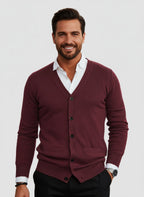 Herren Cardigan V-Ausschnitt mit Knopfdesign 0