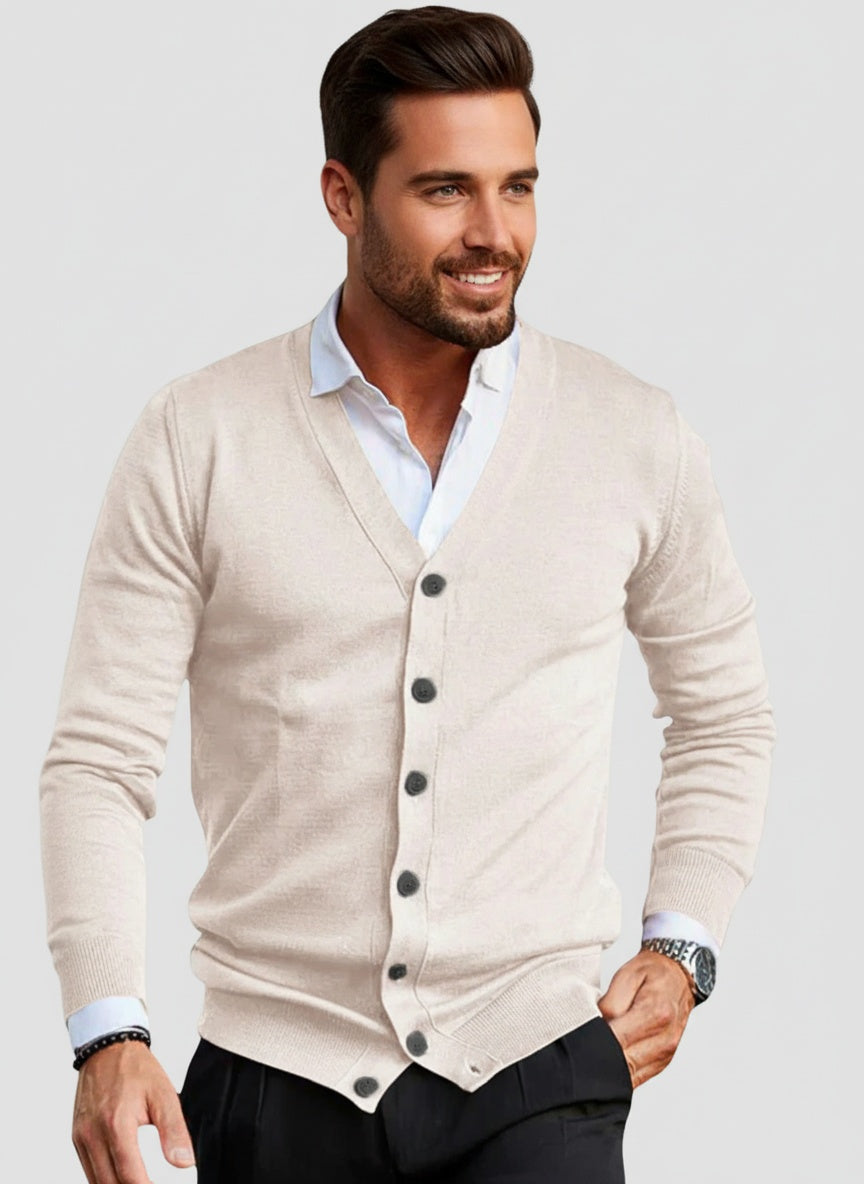 Herren Cardigan V-Ausschnitt mit Knopfdesign 2