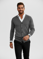 Herren Cardigan V-Ausschnitt mit Knopfdesign 4