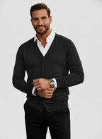 Herren Cardigan V-Ausschnitt mit Knopfdesign 5