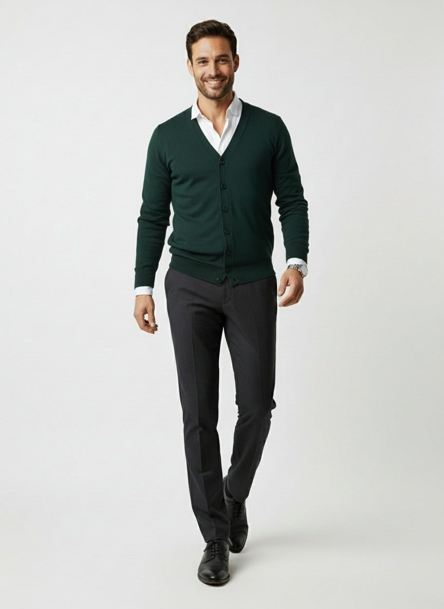 Herren Cardigan V-Ausschnitt mit Knopfdesign 6