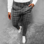 Men's Chino Pants with Checked Design
