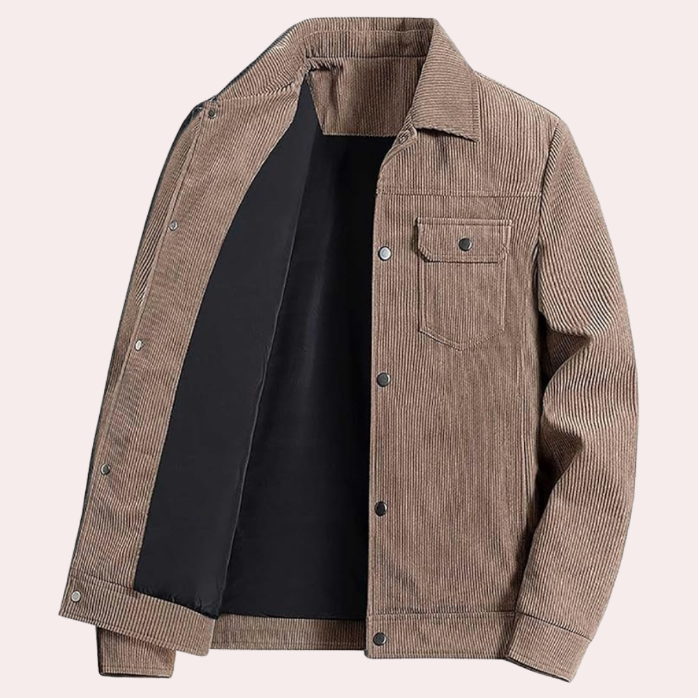 Herren Cord-Jacke mit Taschen im Vintage-Stil 2