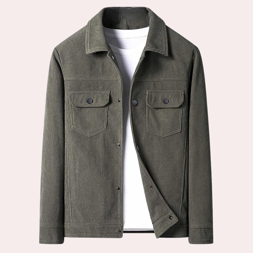 Herren Cord-Jacke mit Taschen im Vintage-Stil 3