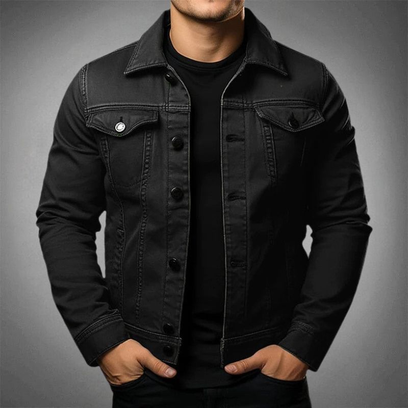 Herren Denim Jacke im Casual Stil mit Brusttaschen 2