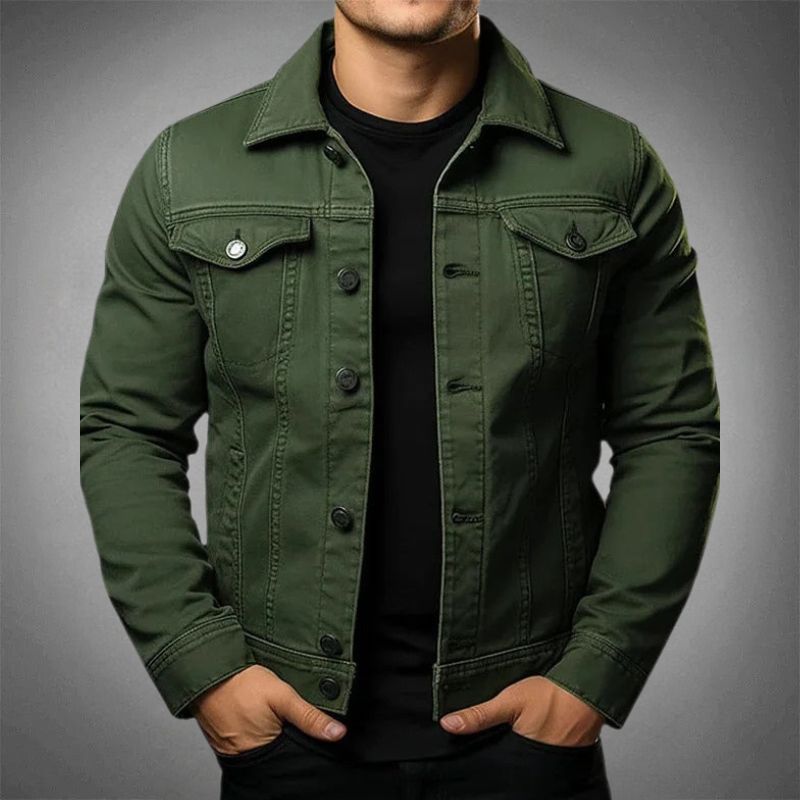 Herren Denim Jacke im Casual Stil mit Brusttaschen 4