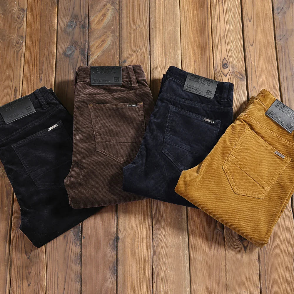 Herren Elastische Cord-Hose 4