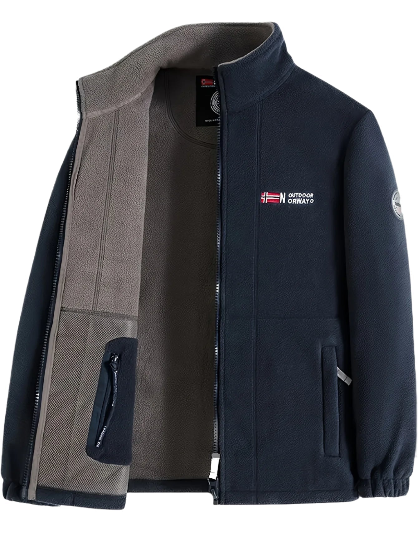 Herren Fleecejacke mit Hohem Kragen für Kalte Tage 0