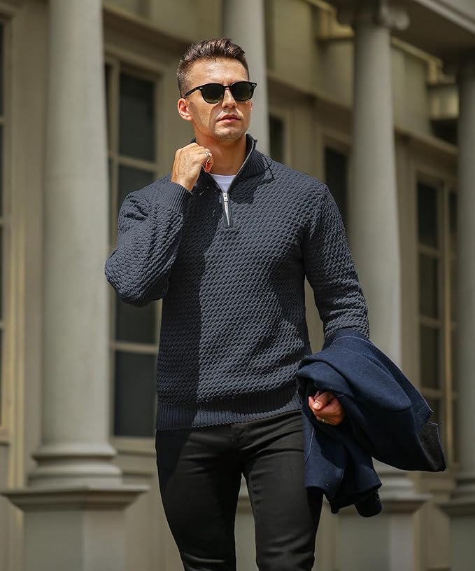 Herren Halbzip Pullover aus luxuriöser Wollmischung 1