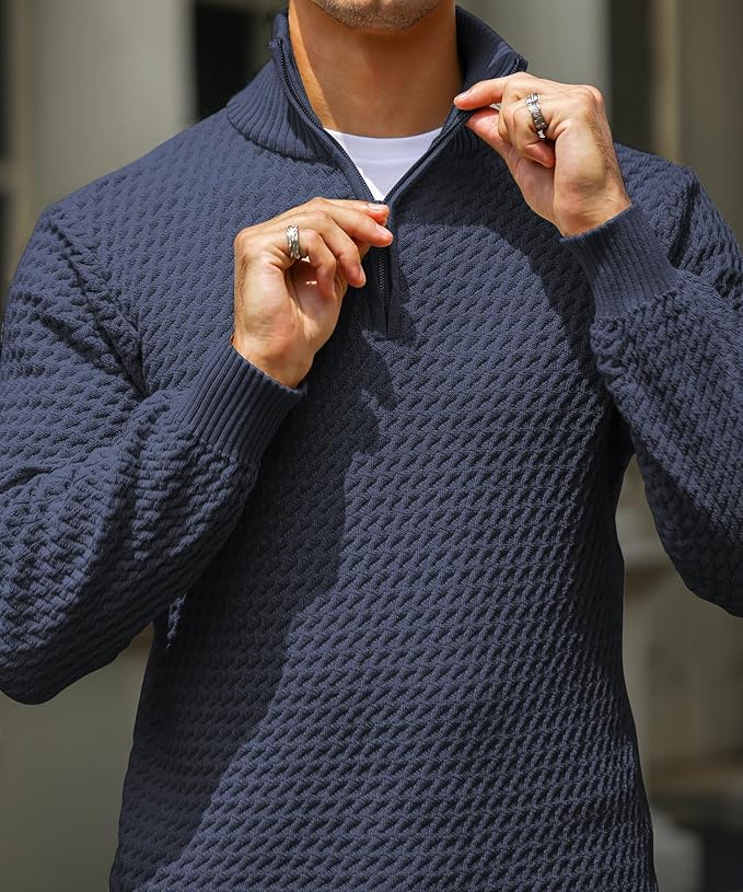 Herren Halbzip Pullover aus luxuriöser Wollmischung 2