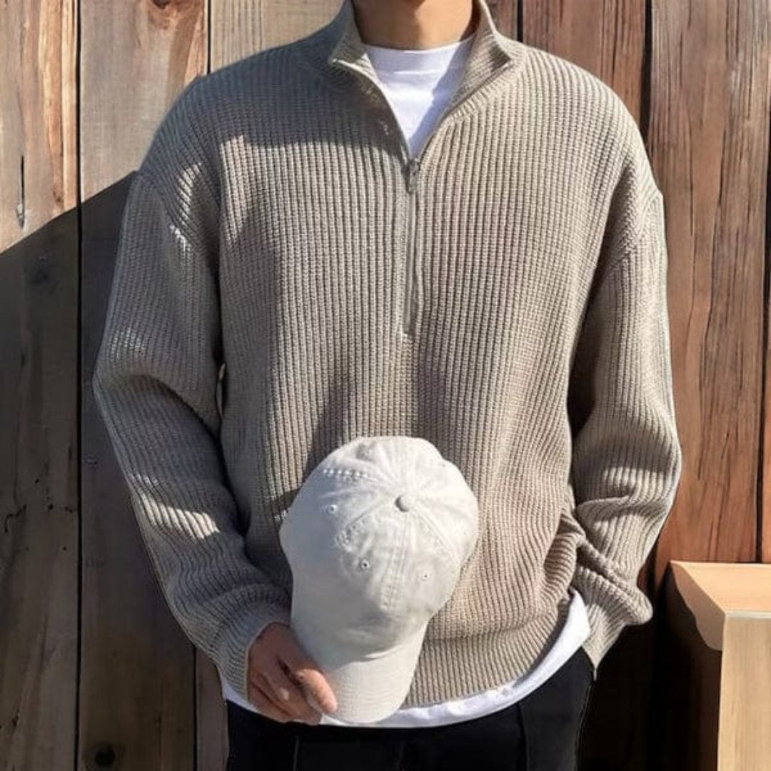 Herren Halbzip Pullover im Klassischen Stil 2