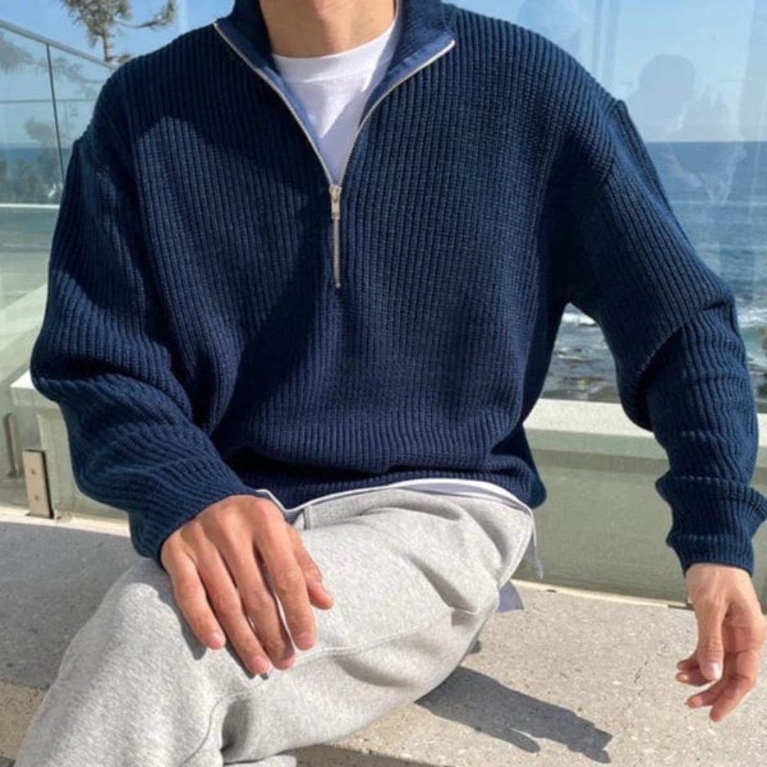 Herren Halbzip Pullover im Klassischen Stil 3