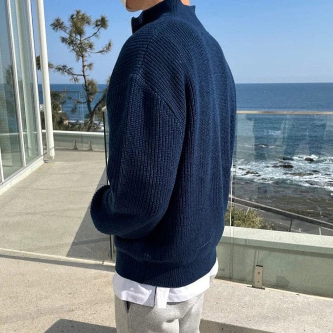 Herren Halbzip Pullover im Klassischen Stil 4