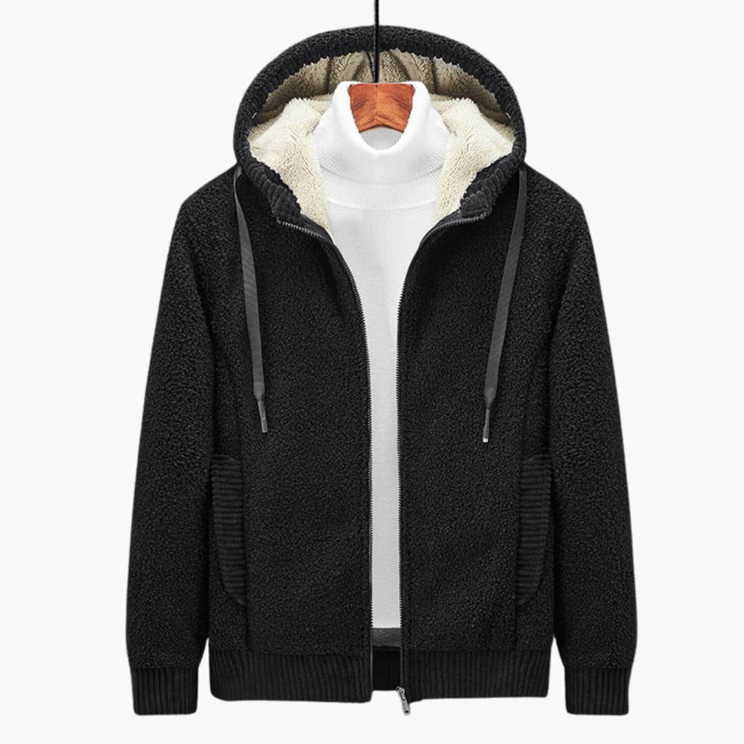 Herren Hoodie mit Reißverschluss und gefütterter Kapuze 0