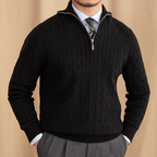 Herren Kabelstrick Halbzip Pullover für stilvollen Komfort 3
