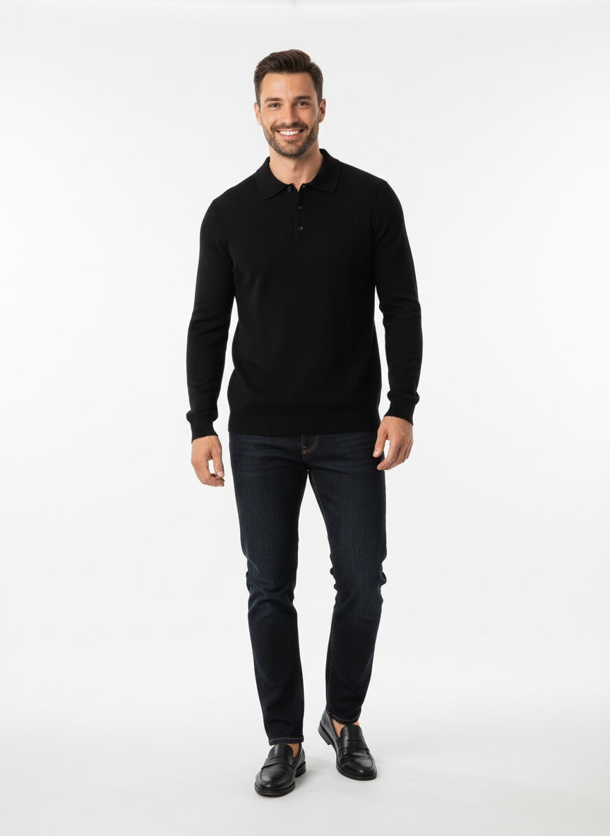 Herren Langarm-Polo Shirt mit modernem Design 3