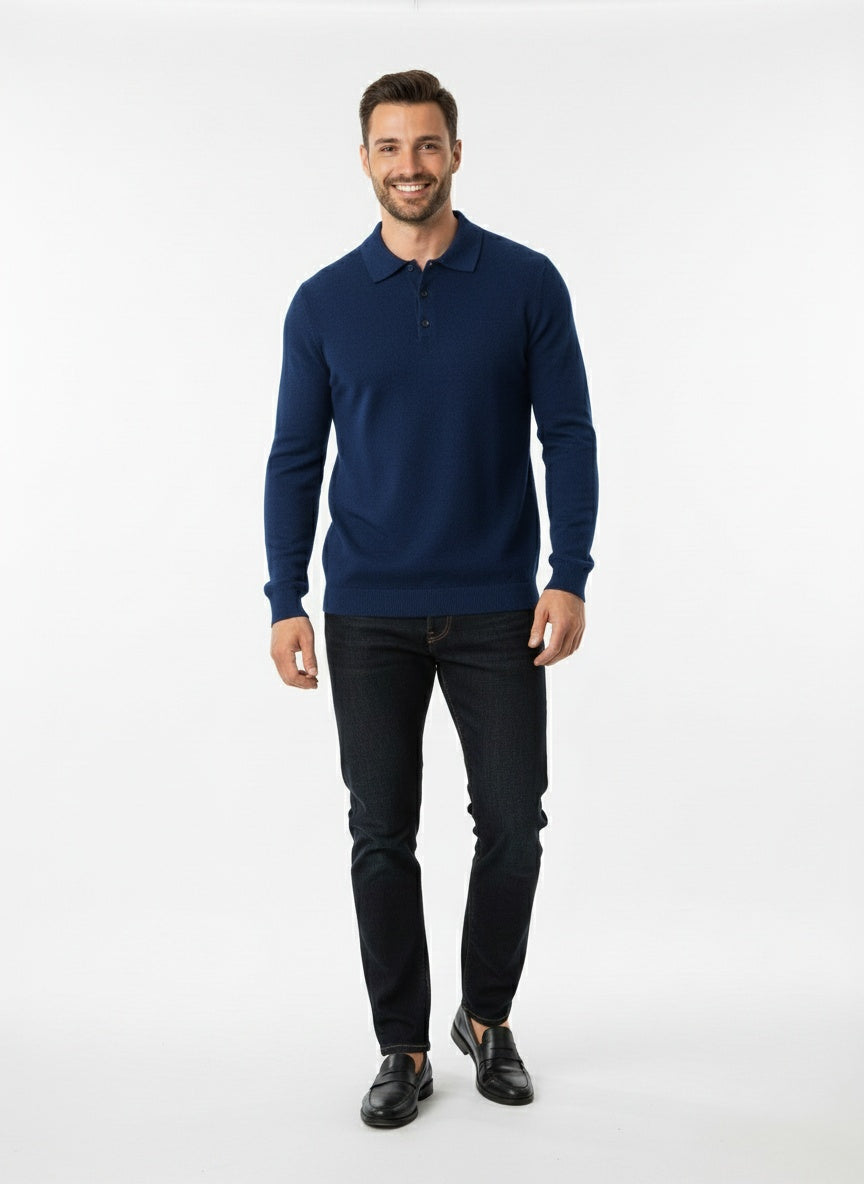 Herren Langarm-Polo Shirt mit modernem Design 5