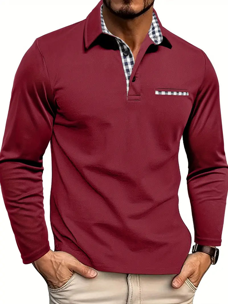 Herren Langarm Polo Hemd für stilvolle Freizeitmode 0