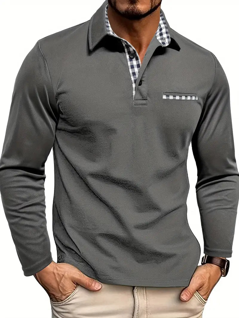 Herren Langarm Polo Hemd für stilvolle Freizeitmode 1