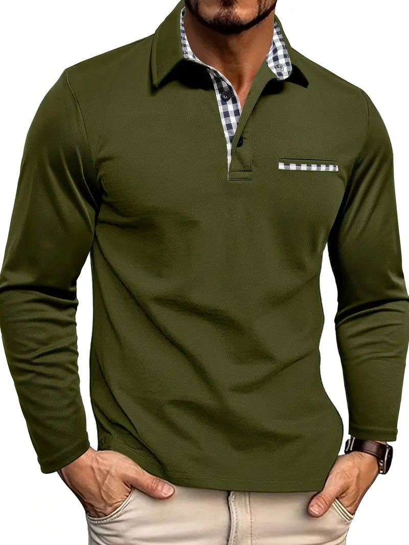 Herren Langarm Polo Hemd für stilvolle Freizeitmode 2