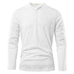 Herren Langarmshirt Henley – Klassisches Unifarbenes Design 3