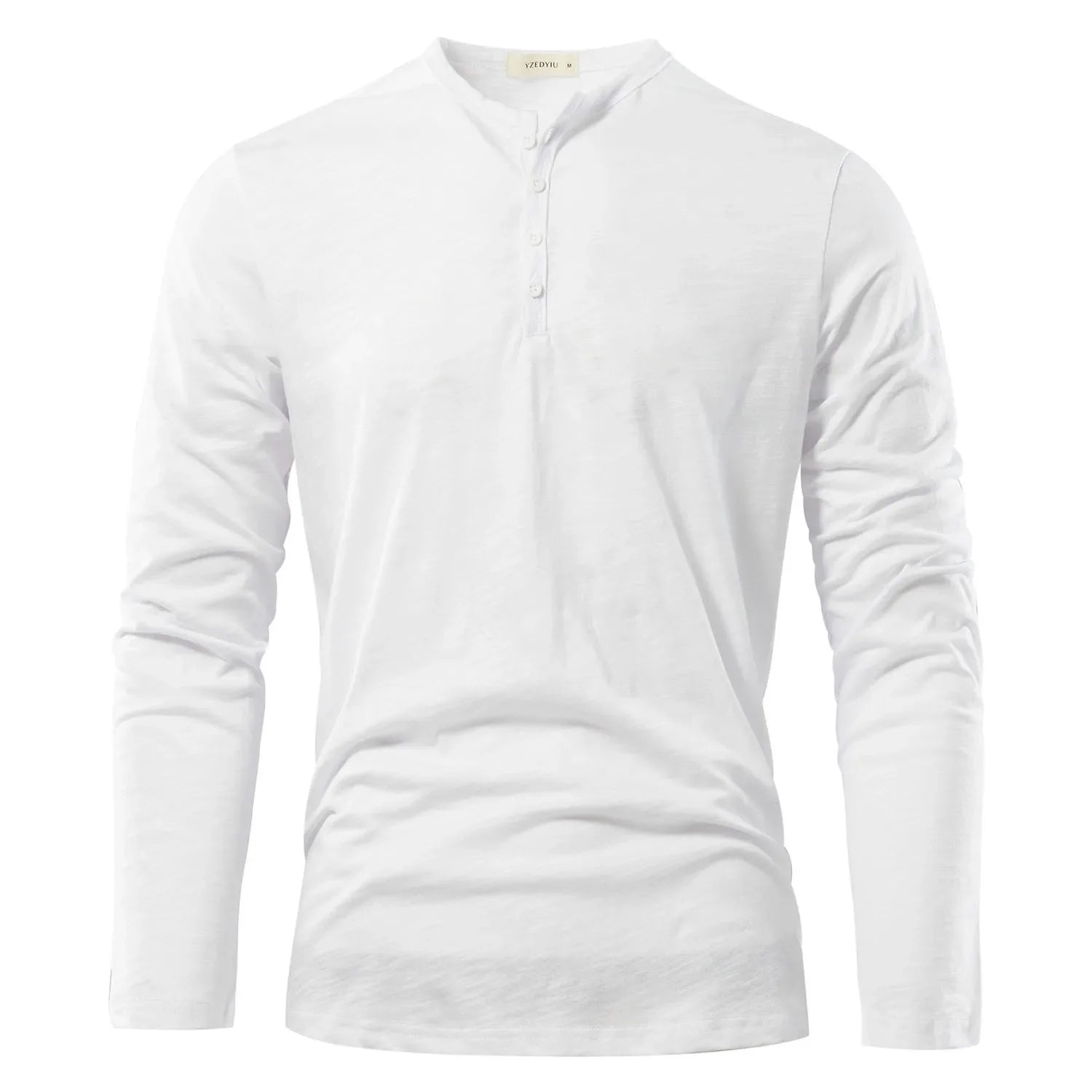 Herren Langarmshirt Henley – Klassisches Unifarbenes Design 3