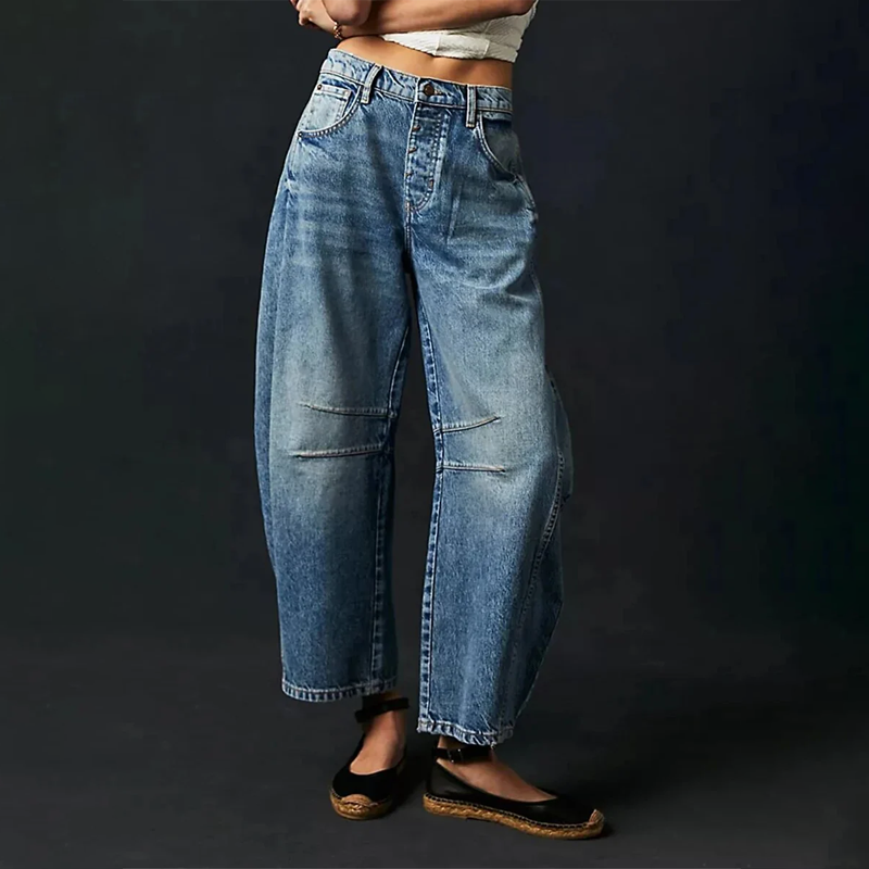 Herren Lässige Weite Jeans für Komfort 0