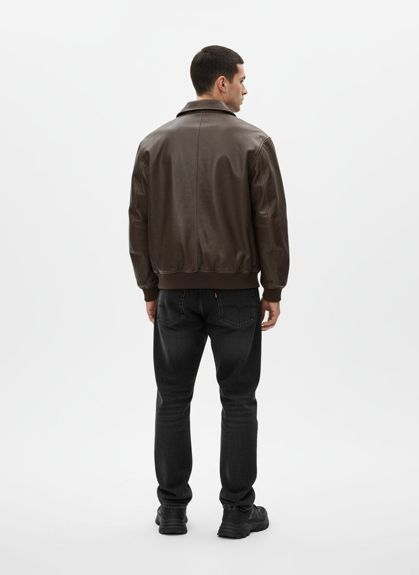 Herren Lederjacke im Klassischen und Modernen Stil 2