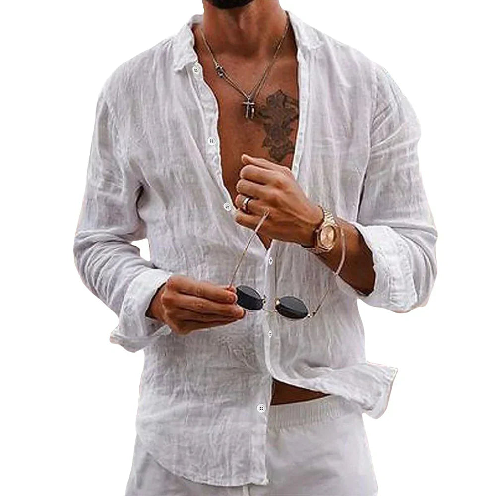 Herren Leinenhemd mit zeitlosem Design 2