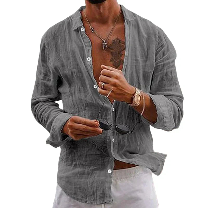 Herren Leinenhemd mit zeitlosem Design 5